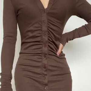 90’s Style Brown Cinch dress- size Small